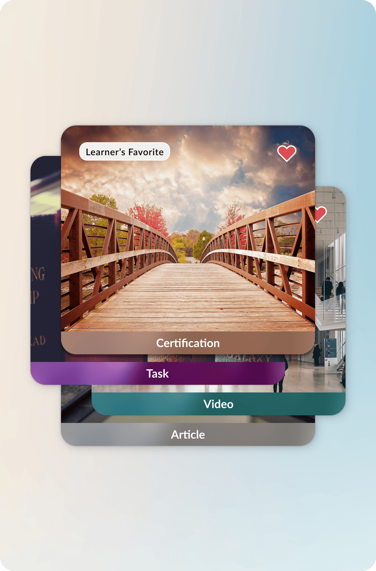 A stack of SkillDisplay SkillSet Cards for different types of learning goals and resources