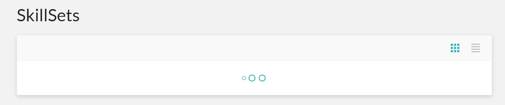 three turquoise dots besides each other which change in size regularely to indicate loading progress