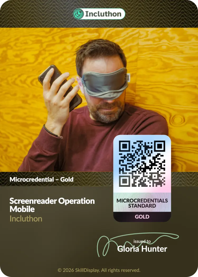 Microcredential-Karte, Stufe Gold